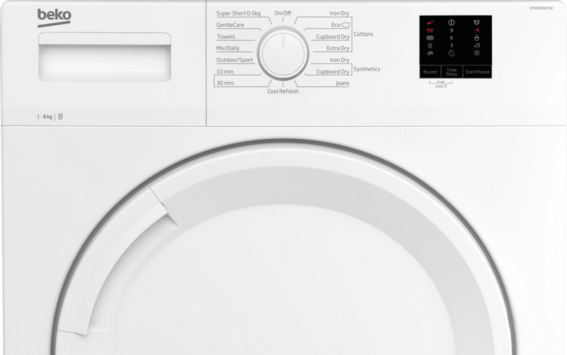Beko DTKCE80021W 8kg Condenser Tumble Dryer – Sensor Drying – White (G Rated)