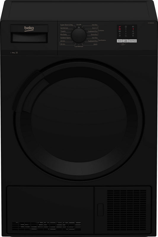 Beko DTLCE80051B 8kg Condenser Tumble Dryer – Sensor Drying – Black (B Rated)