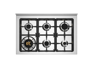 Bertazzoni Professional PRO96L2EGIT2 90cm Dual Fuel Range Cooker - Giallo & Stainless Steel