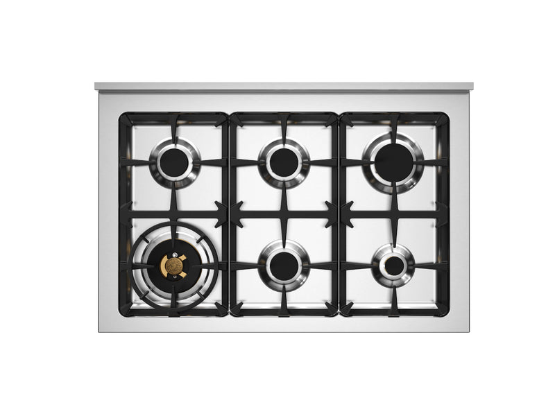 Bertazzoni Professional PRO96L2EGIT2 90cm Dual Fuel Range Cooker - Giallo & Stainless Steel