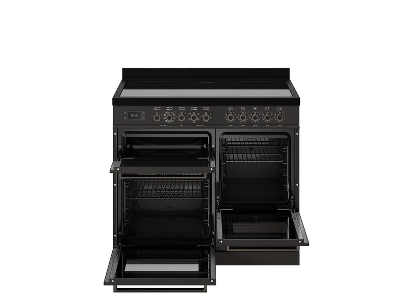 Bertazzoni Professional PRO105I3ECAT2 100cm Induction Range Cooker - Carbonio & Dark Steel