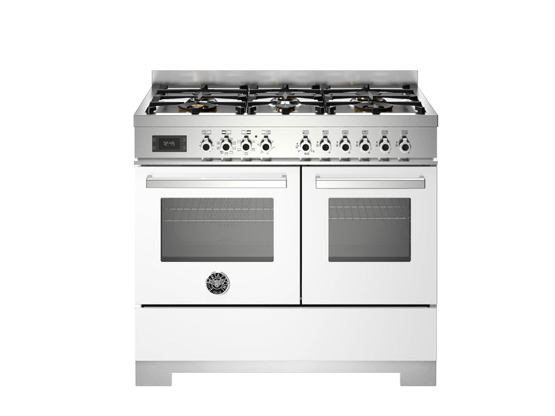 Bertazzoni Professional PRO106L2EBIT2 100cm Dual Fuel Range Cooker - Bianco & Stainless Steel