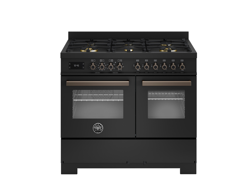 Bertazzoni Professional PRO106L2ECAT2 100cm Dual Fuel Range Cooker - Carbonio & Dark Steel