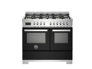 Bertazzoni Professional PRO106L2ENET2 100cm Dual Fuel Range Cooker - Nero & Stainless Steel