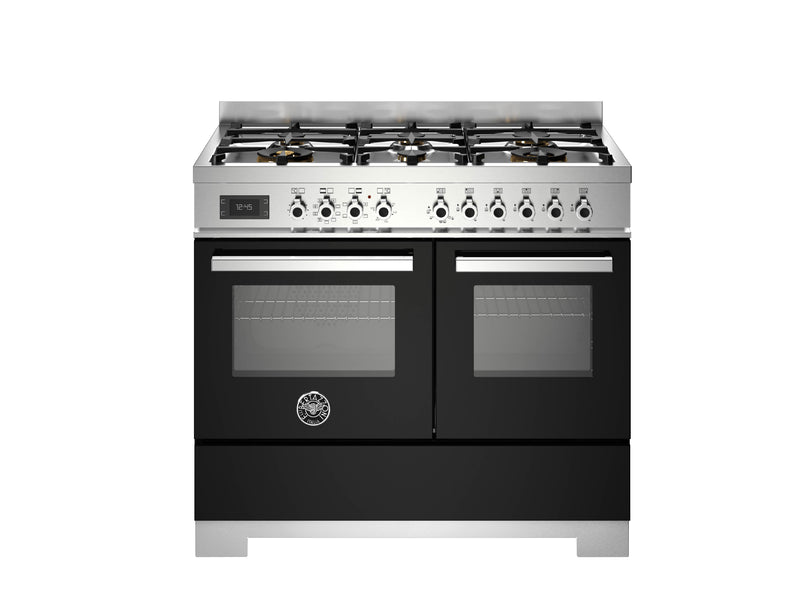 Bertazzoni Professional PRO106L2ENET2 100cm Dual Fuel Range Cooker - Nero & Stainless Steel