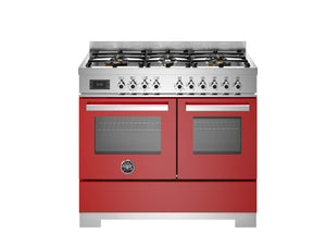 Bertazzoni Professional PRO106L2EROT2 100cm Dual Fuel Range Cooker - Rosso & Stainless Steel