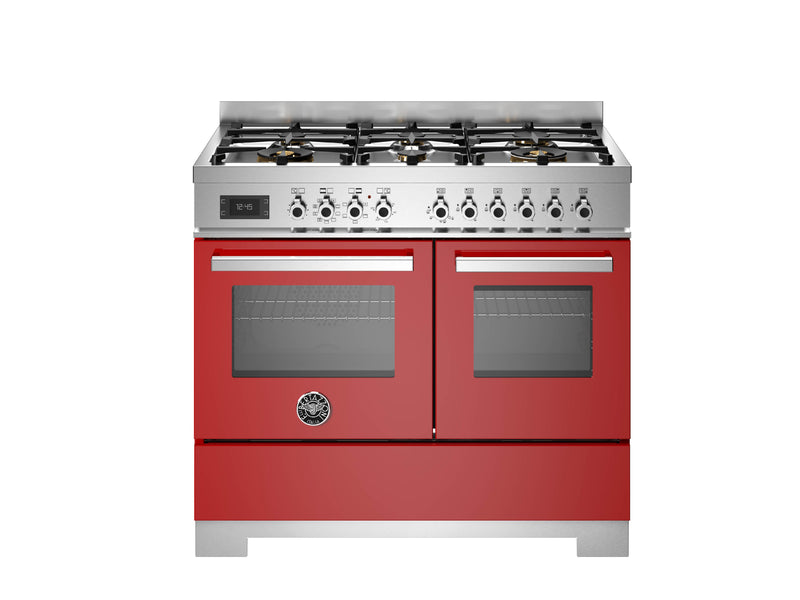 Bertazzoni Professional PRO106L2EROT2 100cm Dual Fuel Range Cooker - Rosso & Stainless Steel