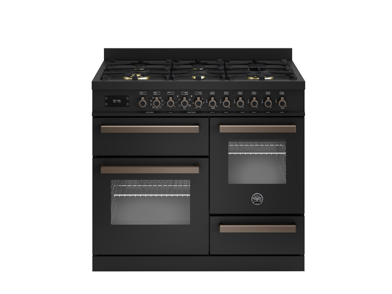 Bertazzoni Professional PRO106L3ECAT2 100cm Dual Fuel Range Cooker - Carbonio & Dark Steel