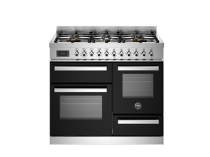 Bertazzoni Professional PRO106L3ENET2 100cm Dual Fuel Range Cooker - Nero & Stainless Steel