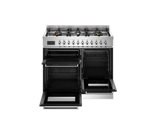 Bertazzoni Professional PRO106L3ENET2 100cm Dual Fuel Range Cooker - Nero & Stainless Steel