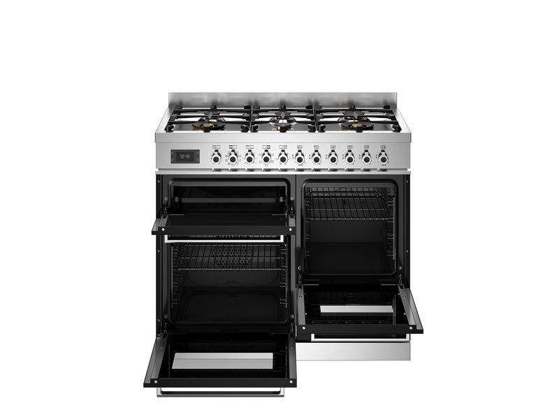 Bertazzoni Professional PRO106L3ENET2 100cm Dual Fuel Range Cooker - Nero & Stainless Steel