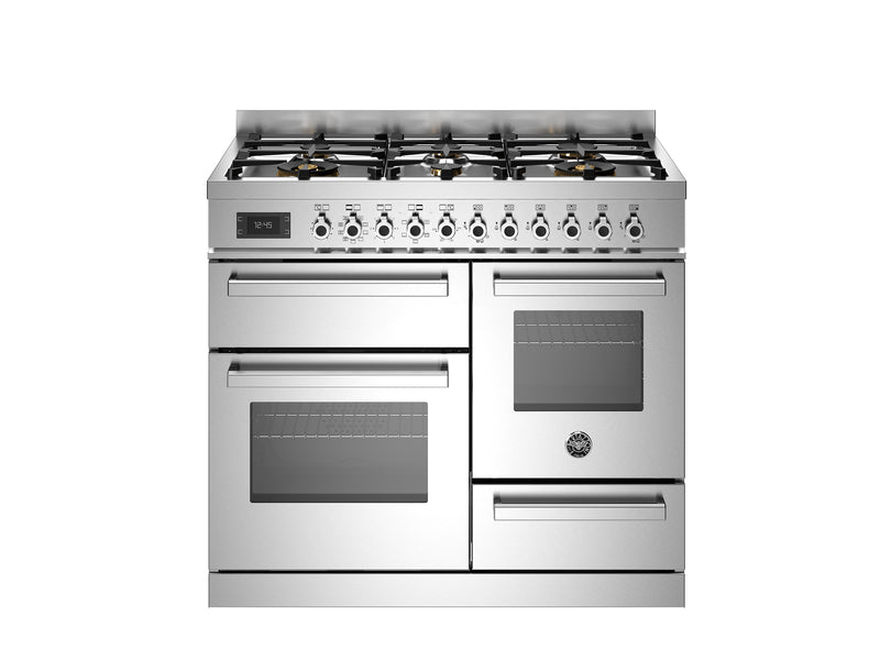Bertazzoni Professional PRO106L3EXT2 100cm Dual Fuel Range Cooker - Stainless Steel & Stainless Steel