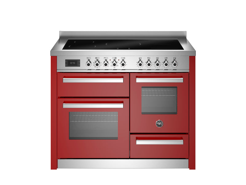 Bertazzoni Professional PRO115I3EROT2 110cm Induction Range Cooker - Rosso & Stainless Steel