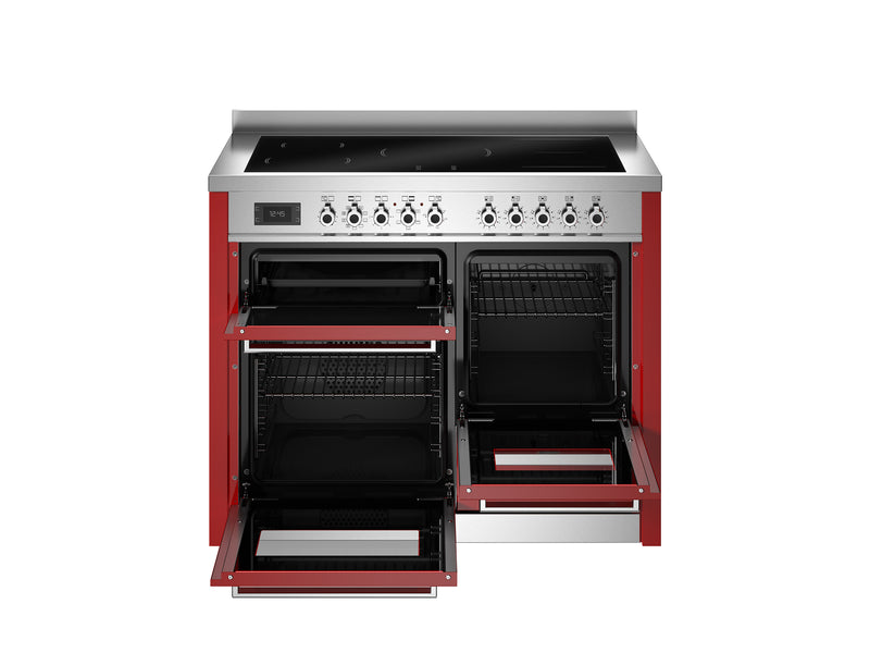 Bertazzoni Professional PRO115I3EROT2 110cm Induction Range Cooker - Rosso & Stainless Steel