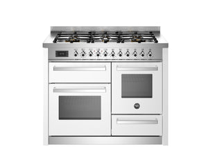 Bertazzoni Professional PRO116L3EBIT2 110cm Dual Fuel Range Cooker - Bianco & Stainless Steel Trim