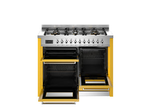 Bertazzoni Professional PRO116L3EGIT2 110cm Dual Fuel Range Cooker - Giallo & Stainless Steel Trim