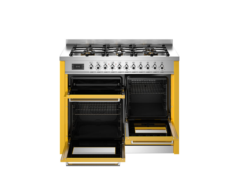 Bertazzoni Professional PRO116L3EGIT2 110cm Dual Fuel Range Cooker - Giallo & Stainless Steel Trim