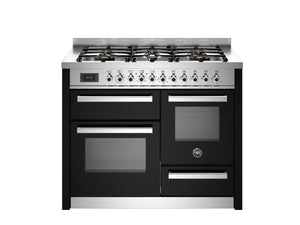 Bertazzoni Professional PRO116L3ENET2 110cm Dual Fuel Range Cooker - Nero & Stainless Steel Trim