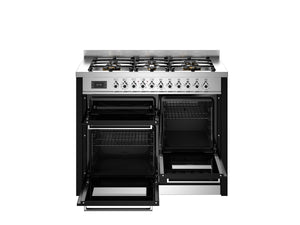 Bertazzoni Professional PRO116L3ENET2 110cm Dual Fuel Range Cooker - Nero & Stainless Steel Trim