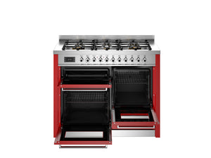 Bertazzoni Professional PRO116L3EROT2 110cm Dual Fuel Range Cooker - Rosso & Stainless Steel Trim