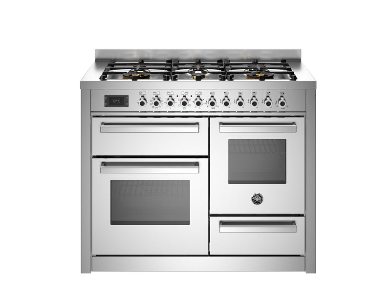 Bertazzoni Professional PRO116L3EXT2 110cm Dual Fuel Range Cooker - Stainless Steel & Stainless Steel Trim