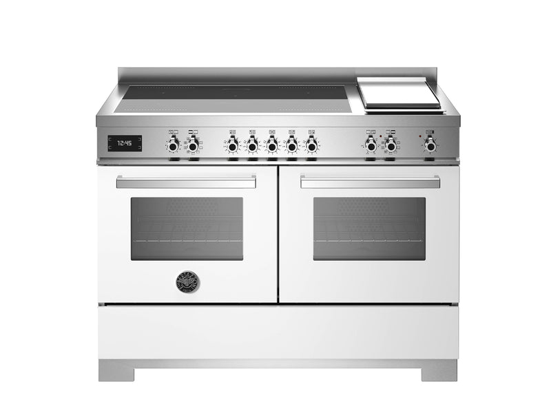 Bertazzoni Professional PRO125I2EBIT2 120cm Induction Range Cooker - Bianco & Stainless Steel Trim