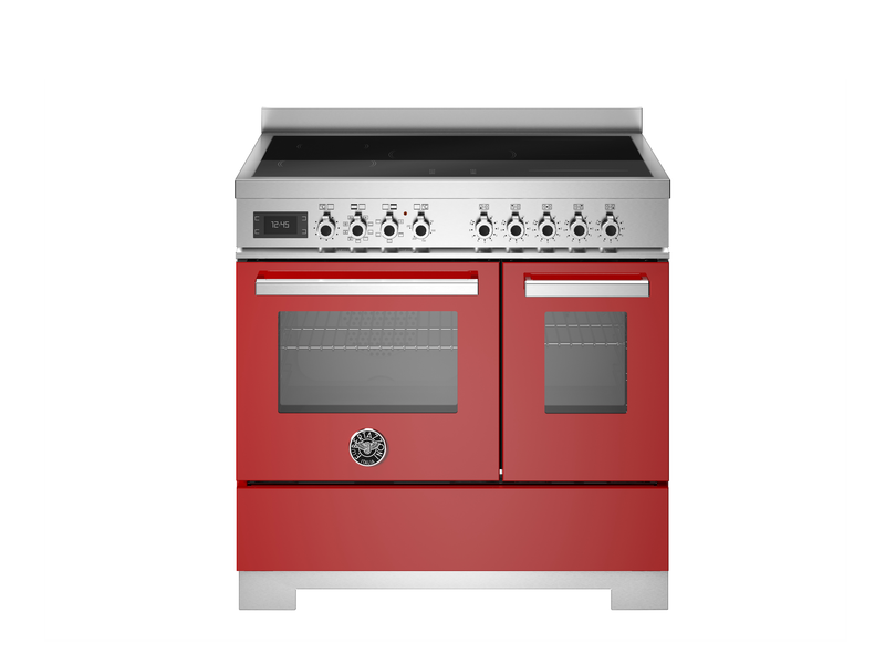 Bertazzoni Professional PRO95I2EROT2 90cm Induction Range Cooker - Rosso & Stainless Steel