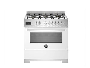 Bertazzoni Professional PRO96L1EBIT2 90cm Dual Fuel Range Cooker - Bianco & Stainless Steel