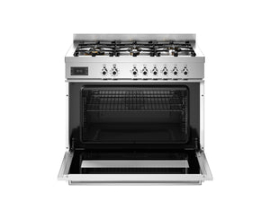 Bertazzoni Professional PRO96L1EBIT2 90cm Dual Fuel Range Cooker - Bianco & Stainless Steel