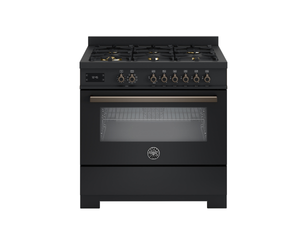 Bertazzoni Professional PRO96L1ECAT2 90cm Dual Fuel Range Cooker - Carbonio & Dark Steel