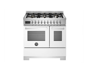 Bertazzoni Professional PRO96L2EBIT2 90cm Dual Fuel Range Cooker - Bianco & Stainless Steel