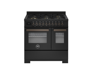 Bertazzoni Professional PRO96L2ECAT2 90cm Dual Fuel Range Cooker - Carbonio & Dark Steel