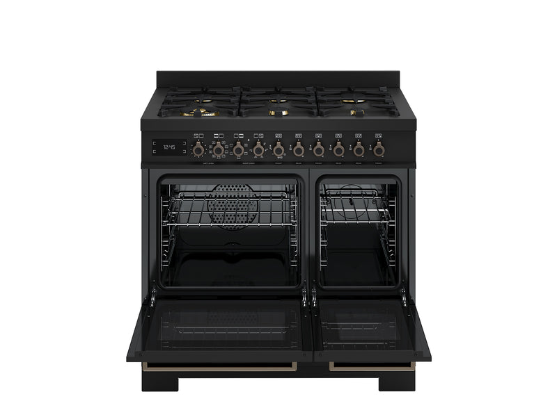 Bertazzoni Professional PRO96L2ECAT2 90cm Dual Fuel Range Cooker - Carbonio & Dark Steel
