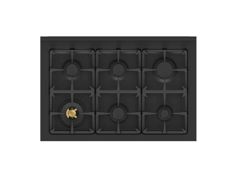 Bertazzoni Professional PRO96L2ECAT2 90cm Dual Fuel Range Cooker - Carbonio & Dark Steel