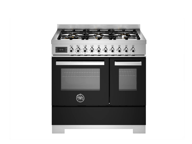 Bertazzoni Professional PRO96L2ENET2 90cm Dual Fuel Range Cooker - Nero & Stainless Steel
