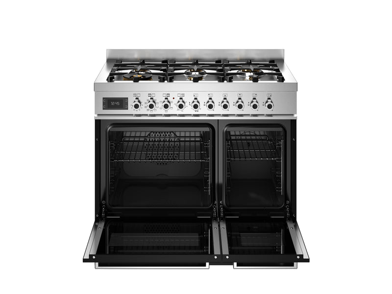 Bertazzoni Professional PRO96L2ENET2 90cm Dual Fuel Range Cooker - Nero & Stainless Steel