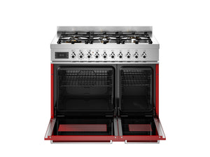 Bertazzoni Professional PRO96L2EROT2 90cm Dual Fuel Range Cooker - Rosso & Stainless Steel