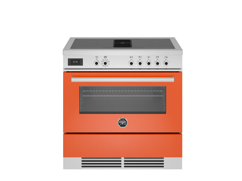 Bertazzoni Professional PROCH94I1EART 90cm Vented Induction Range Cooker - Arancio & Stainless Steel