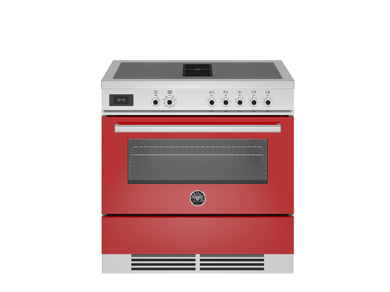 Bertazzoni Professional PROCH94I1EROT 90cm Vented Induction Range Cooker - Rosso & Stainless Steel