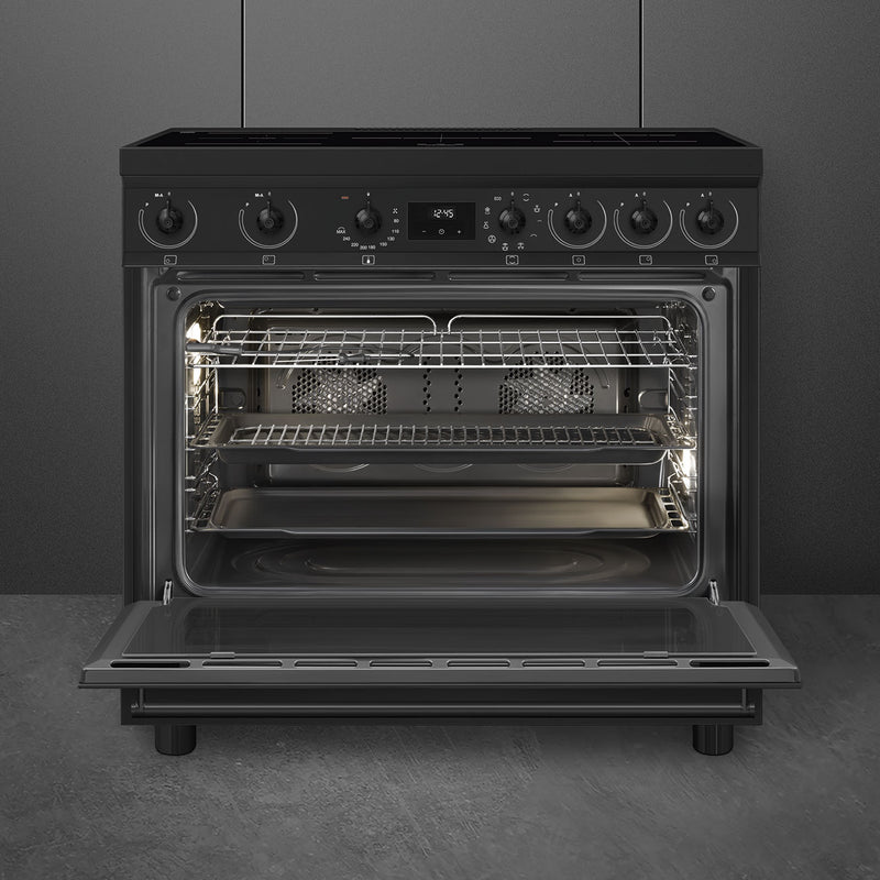 Smeg Symphony Classic 90cm Induction Range Cooker C9IMN2 Matte Black