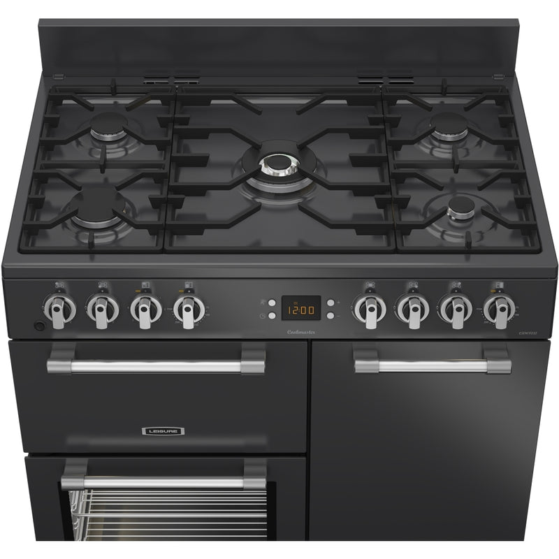 Anthracite grey 90cm dual fuel range cooker with six burners and double oven, Free Delivery to Eastbourne and Uckfield. - DB Domestics