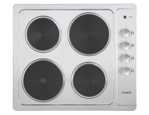 Candy CLE64KX 60cm Hot Plate Hob - Stainless Steel