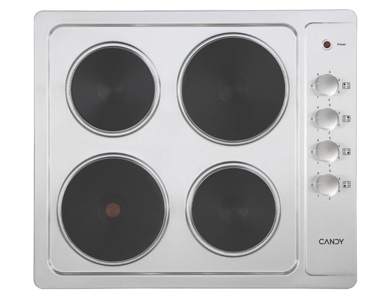 Candy CLE64KX 60cm Hot Plate Hob - Stainless Steel