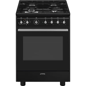 Smeg Concert Classic 60cm Single Cavity Dual Fuel Range-Style Cooker CX61GMBL Black