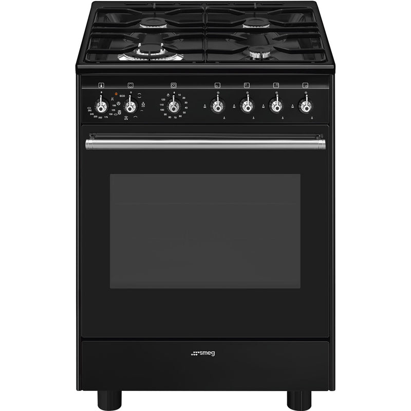 Smeg Concert Classic 60cm Single Cavity Dual Fuel Range-Style Cooker CX61GMBL Black