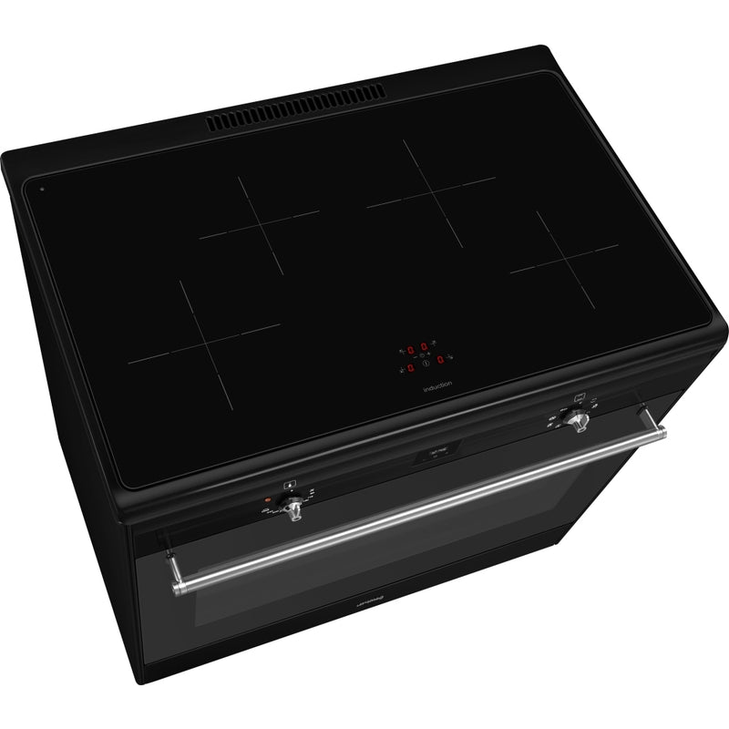 Smeg Concert Classic 90 cm Full Electric Range Cooker with Induction Hob CX91IMBL  Black