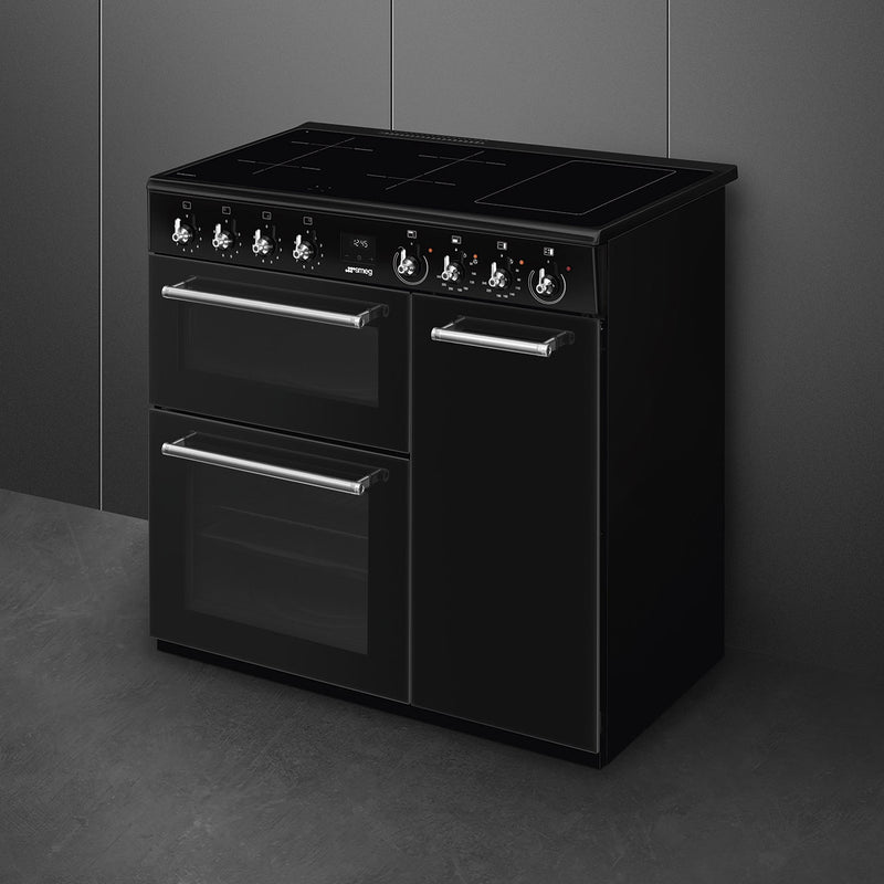 Smeg Concert Classic CX93IMBL 90cm Induction Range Cooker Black