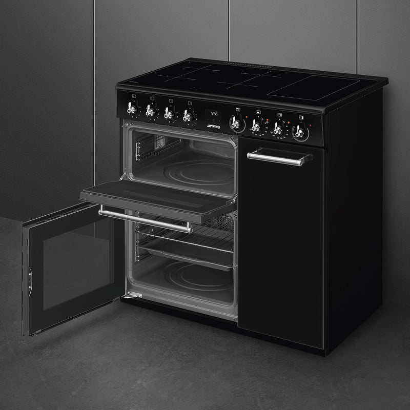 Smeg Concert Classic CX93IMBL 90cm Induction Range Cooker Black