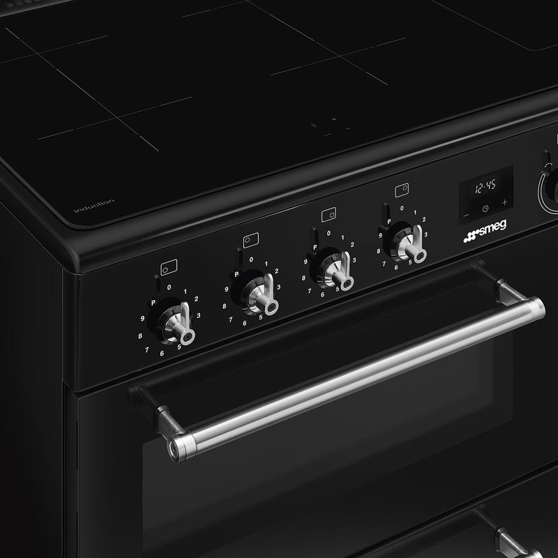 Smeg Concert Classic CX93IMBL 90cm Induction Range Cooker Black