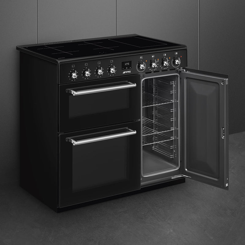 Smeg Concert Classic CX93IMBL 90cm Induction Range Cooker Black